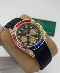 MEN ROLEX RUBBER-STRAP WRISTWATCH