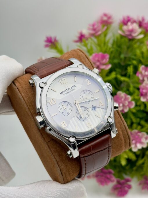 MONT-BLANC LEATHER STRAP WRISTWATCH - Image 2