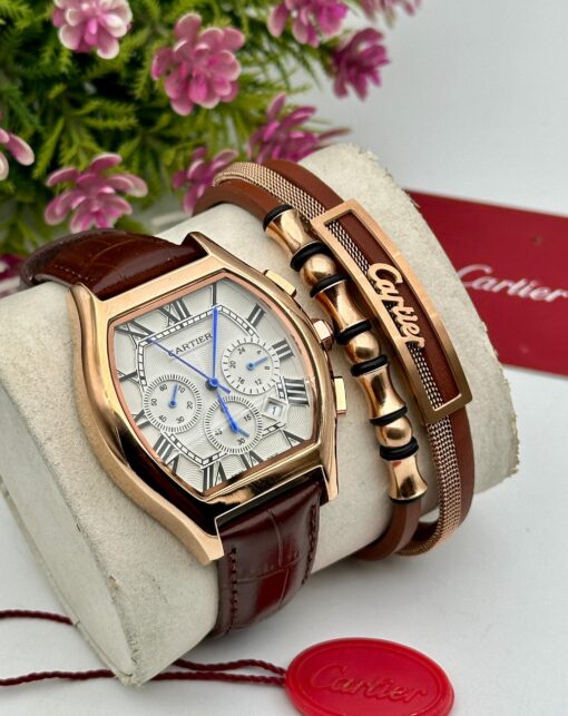 CARTIER LEATHER & BRACELET WRISTWATCH - Image 6