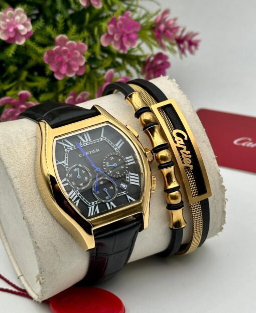 CARTIER LEATHER & BRACELET WRISTWATCH - Image 3