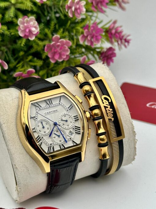 CARTIER LEATHER & BRACELET WRISTWATCH - Image 4