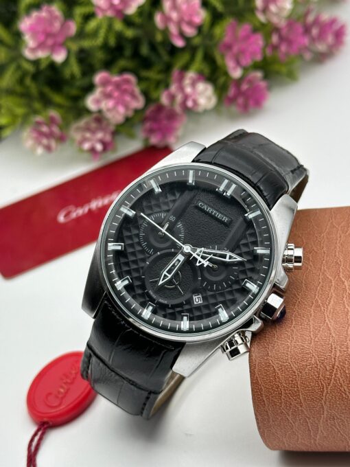 CARTIER LEATHER STRAP WRISTWATCH - Image 3