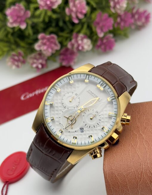 CARTIER LEATHER STRAP WRISTWATCH - Image 4