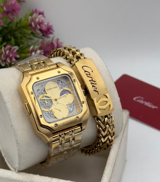 MEN CARTIER WRISTWATCH & BRACELET - Image 4