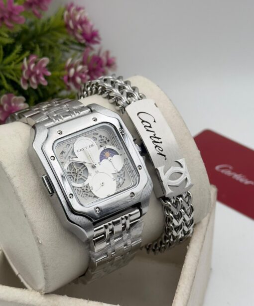 MEN CARTIER WRISTWATCH & BRACELET - Image 3