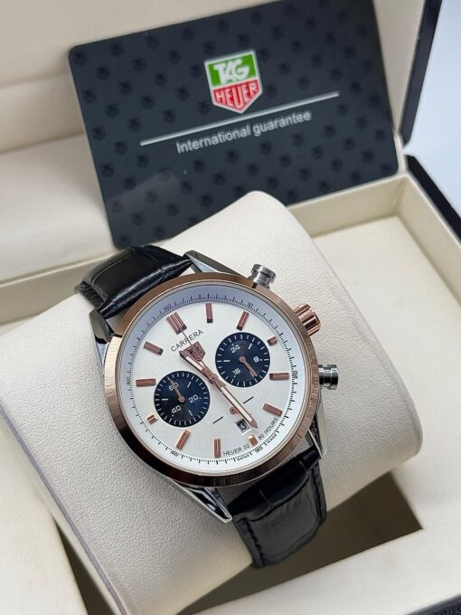 TAG HEUER CARRERA LEATHER WRISTWATCH