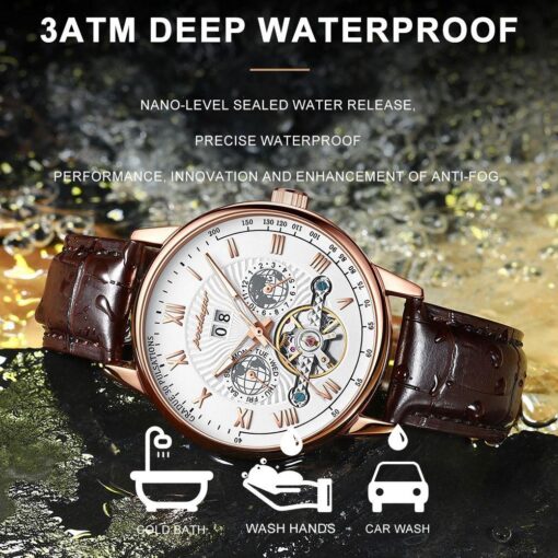 POEDAGAR LEATHER STRAP WRISTWATCH - Image 9