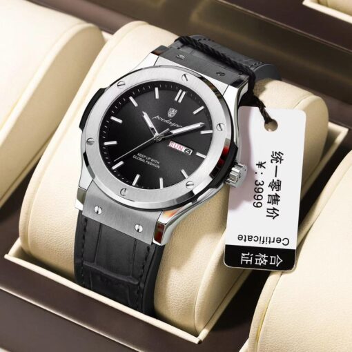 POEDAGAR Waterproof Wristwatch with Sapphire Glass