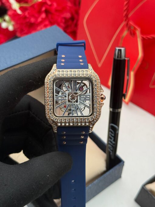 CARTIER RUBBER (FULL STONE) WRISTWATCH - Image 3