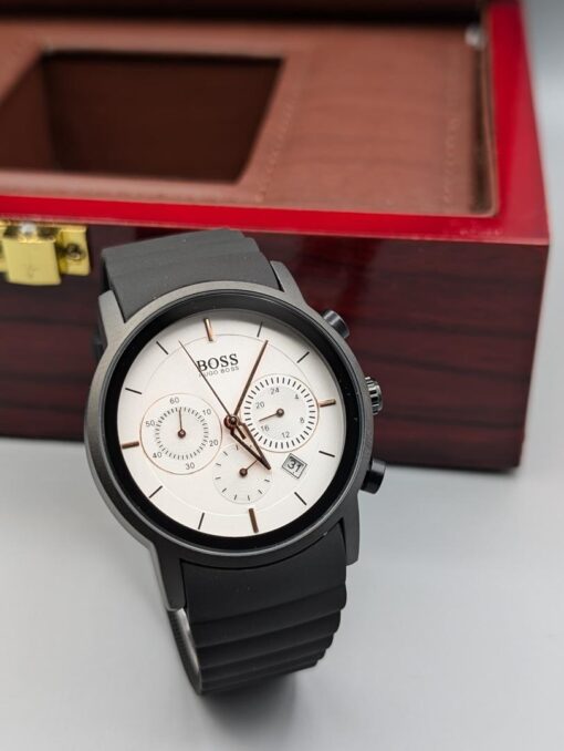 HUGO BOSS LEATHER STRAP WATCH