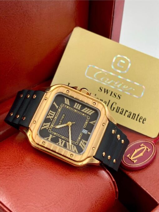 CARTIER DE SANTOS RUBBER STRAP WATCH - Image 9