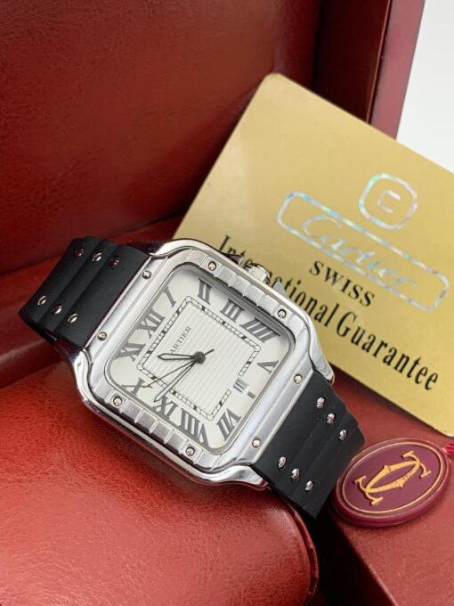 CARTIER DE SANTOS RUBBER STRAP WATCH - Image 12