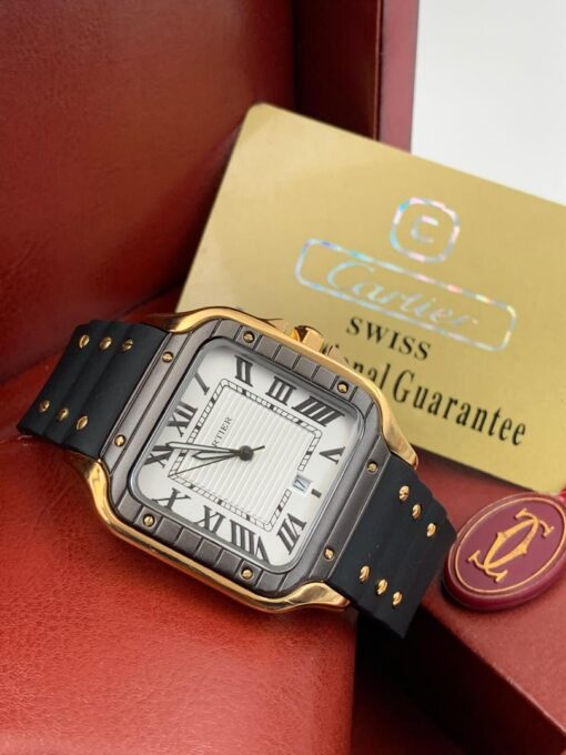 CARTIER DE SANTOS RUBBER STRAP WATCH - Image 2