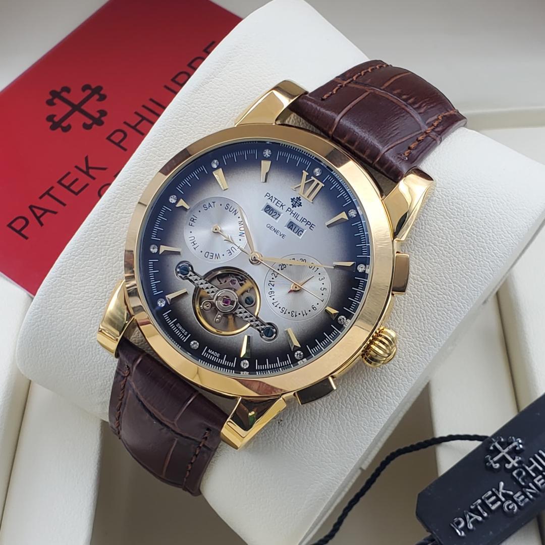 PATEK PHILIPPE AUTOMATIC LEATHER WRISTWATCH - Image 12