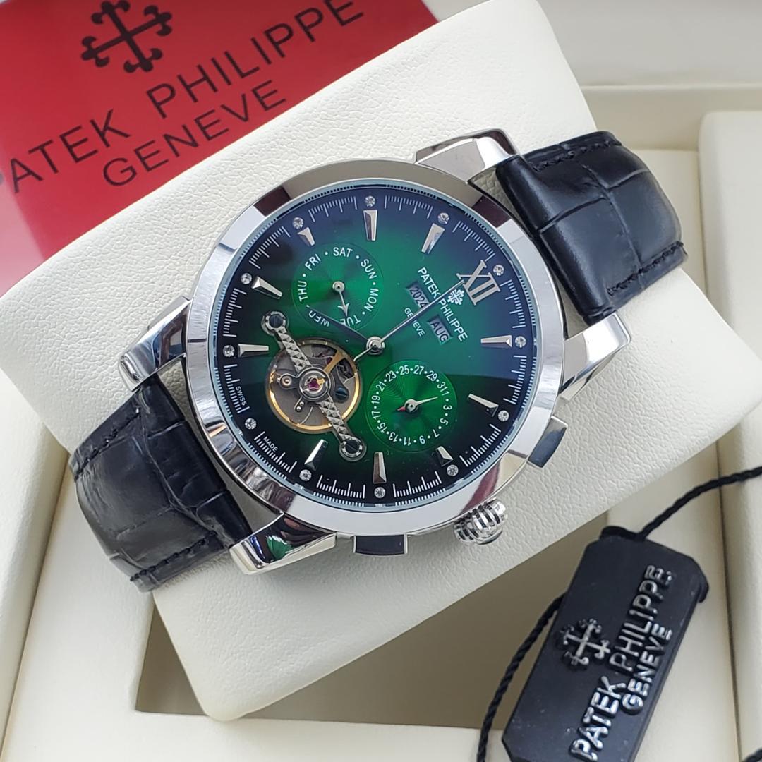 PATEK PHILIPPE AUTOMATIC LEATHER WRISTWATCH - Image 13