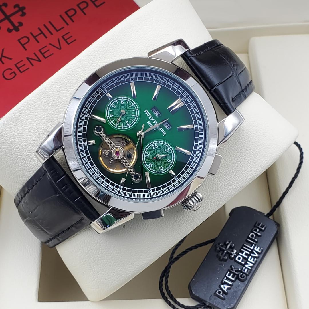 PATEK PHILIPPE AUTOMATIC LEATHER WRISTWATCH - Image 10