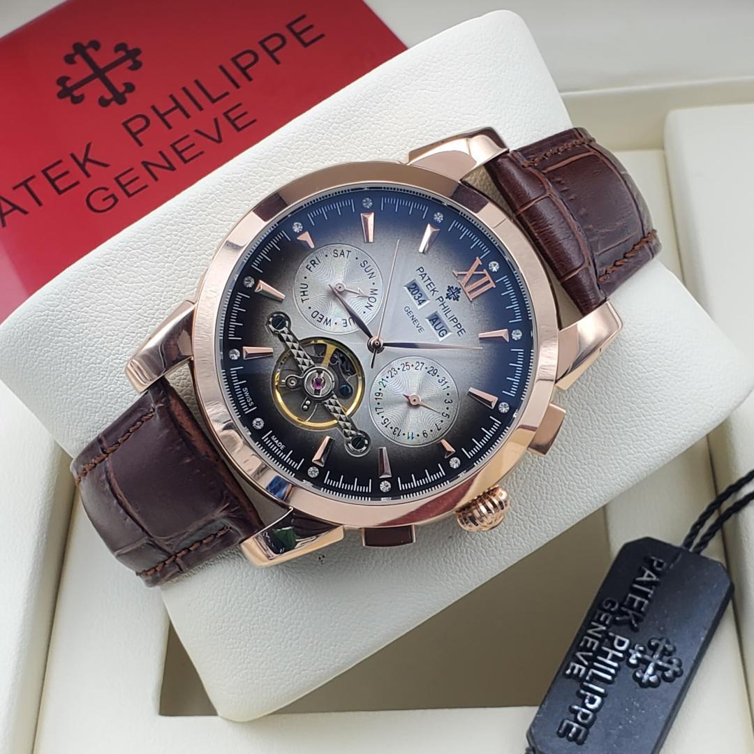 PATEK PHILIPPE AUTOMATIC LEATHER WRISTWATCH - Image 9