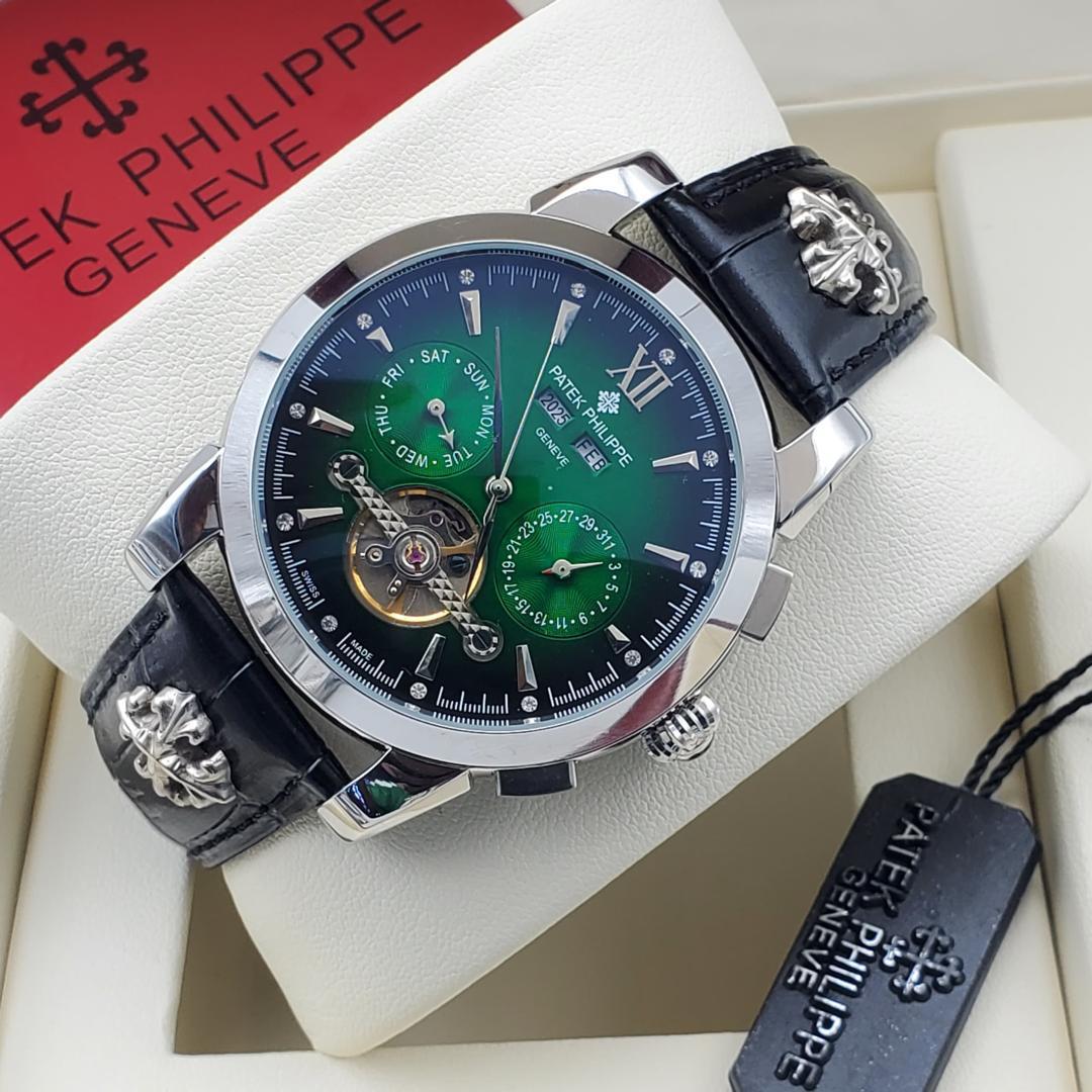 PATEK PHILIPPE AUTOMATIC LEATHER WRISTWATCH - Image 6