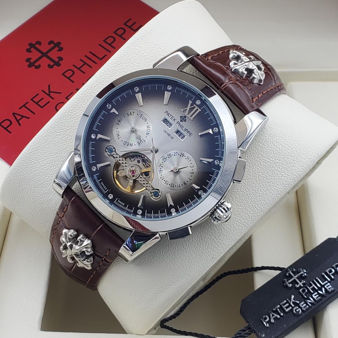 PATEK PHILIPPE AUTOMATIC LEATHER WRISTWATCH - Image 7