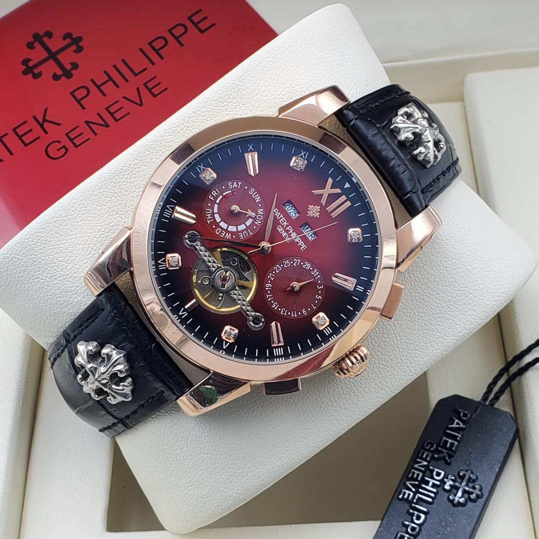 PATEK PHILIPPE AUTOMATIC LEATHER WRISTWATCH - Image 2