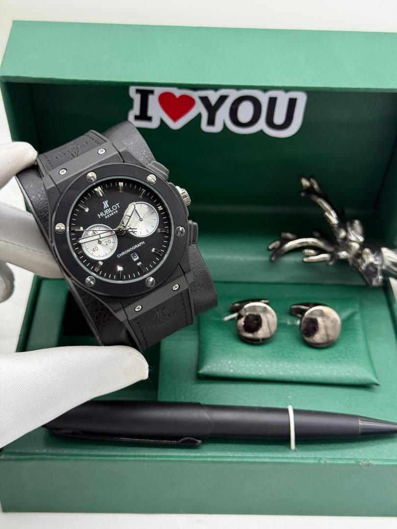 HUBLOT LEATHER + CUFFLINKS + PEN + LUXURY BOX - Image 10