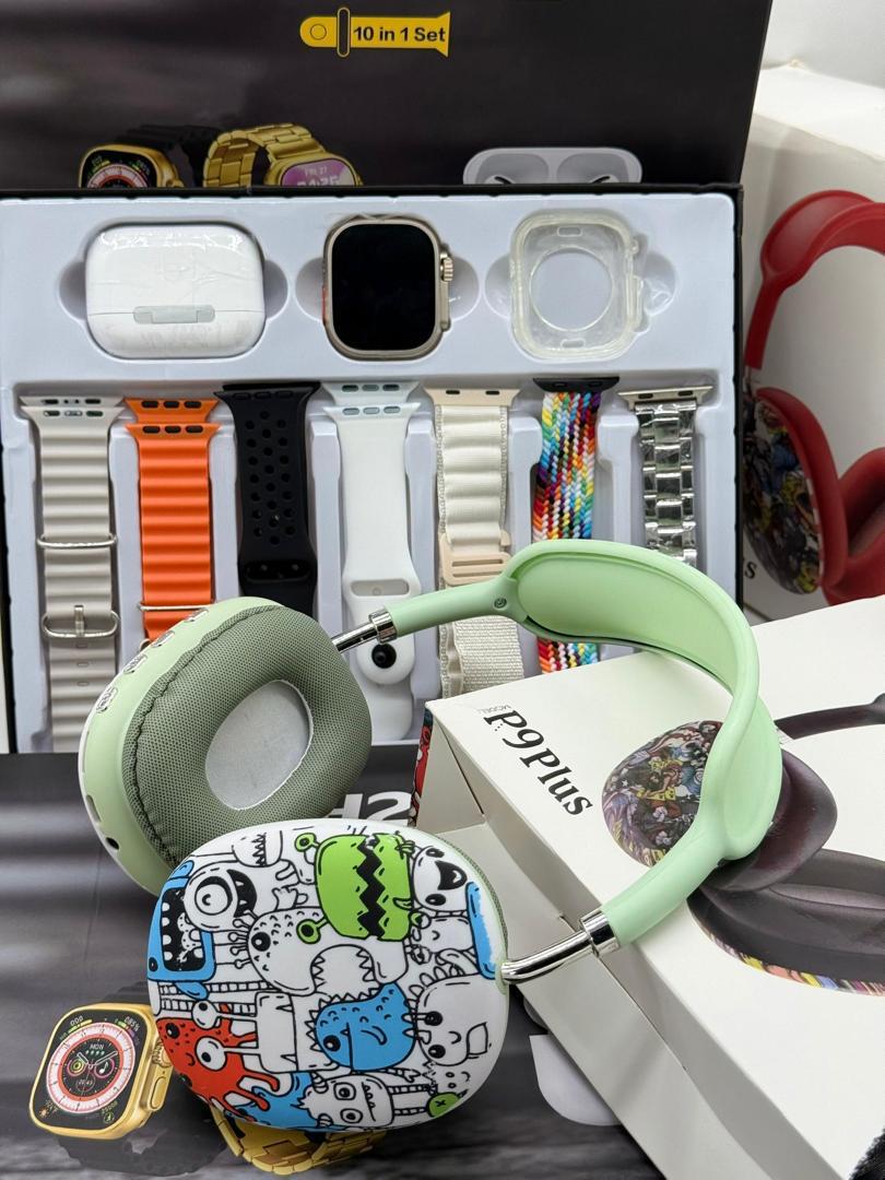 10-IN-1 H20 SMARTWATCH + P9PLUS HEADSET